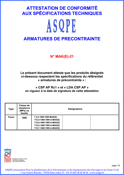 certificat Maklada asqpe